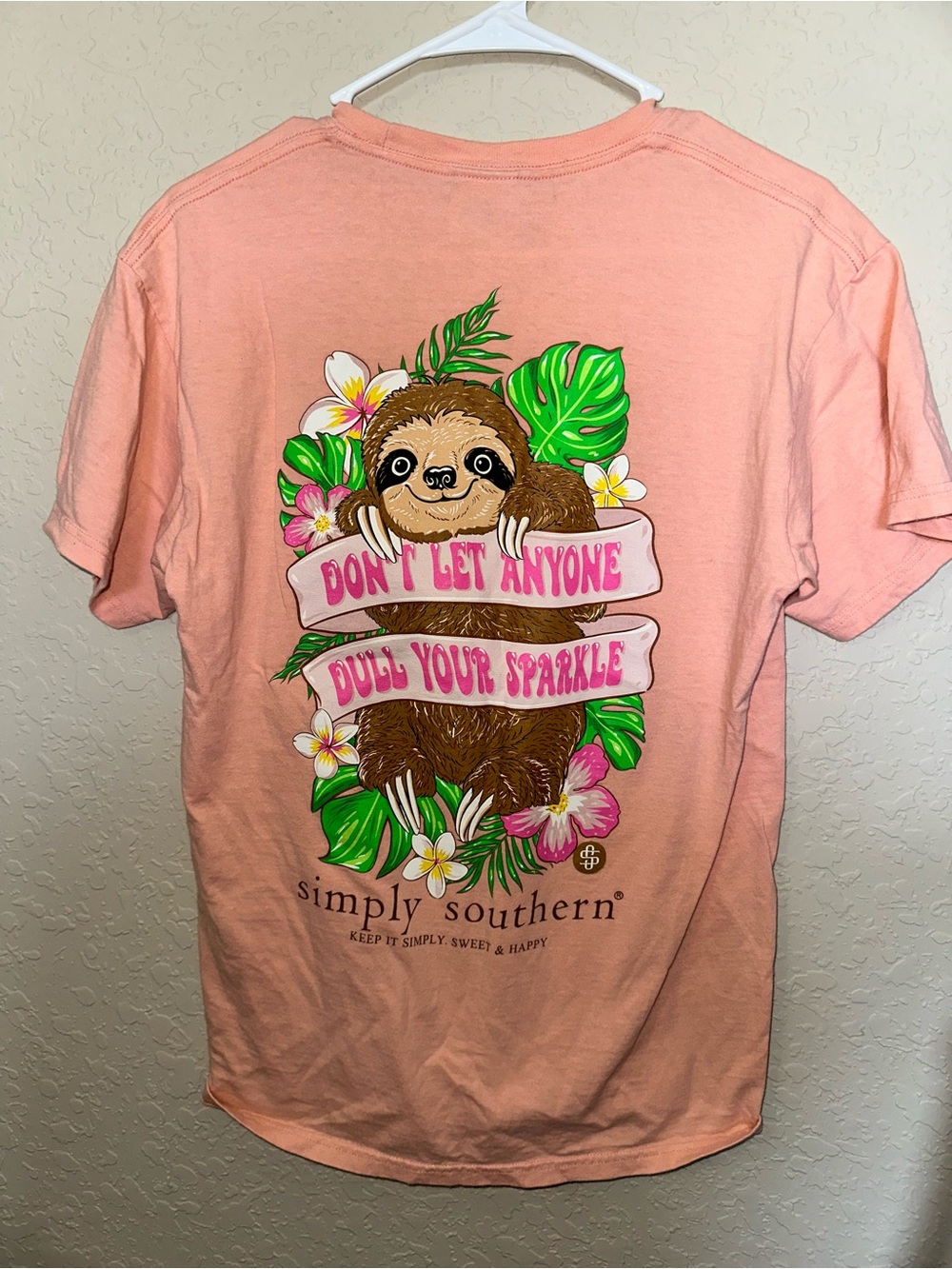 Simply Southern women’s Pink Sloth Graphic Tee